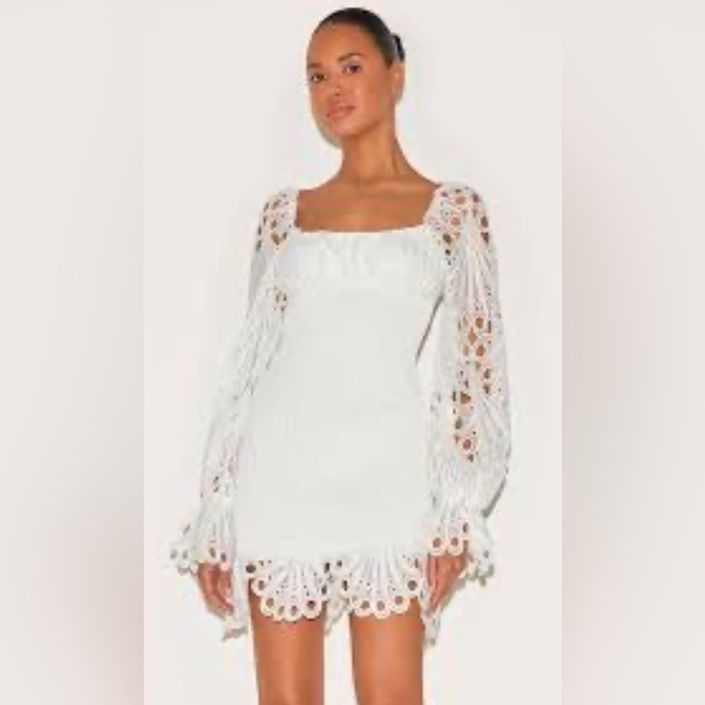 PrettyLittleThing White Lace Mini Dress